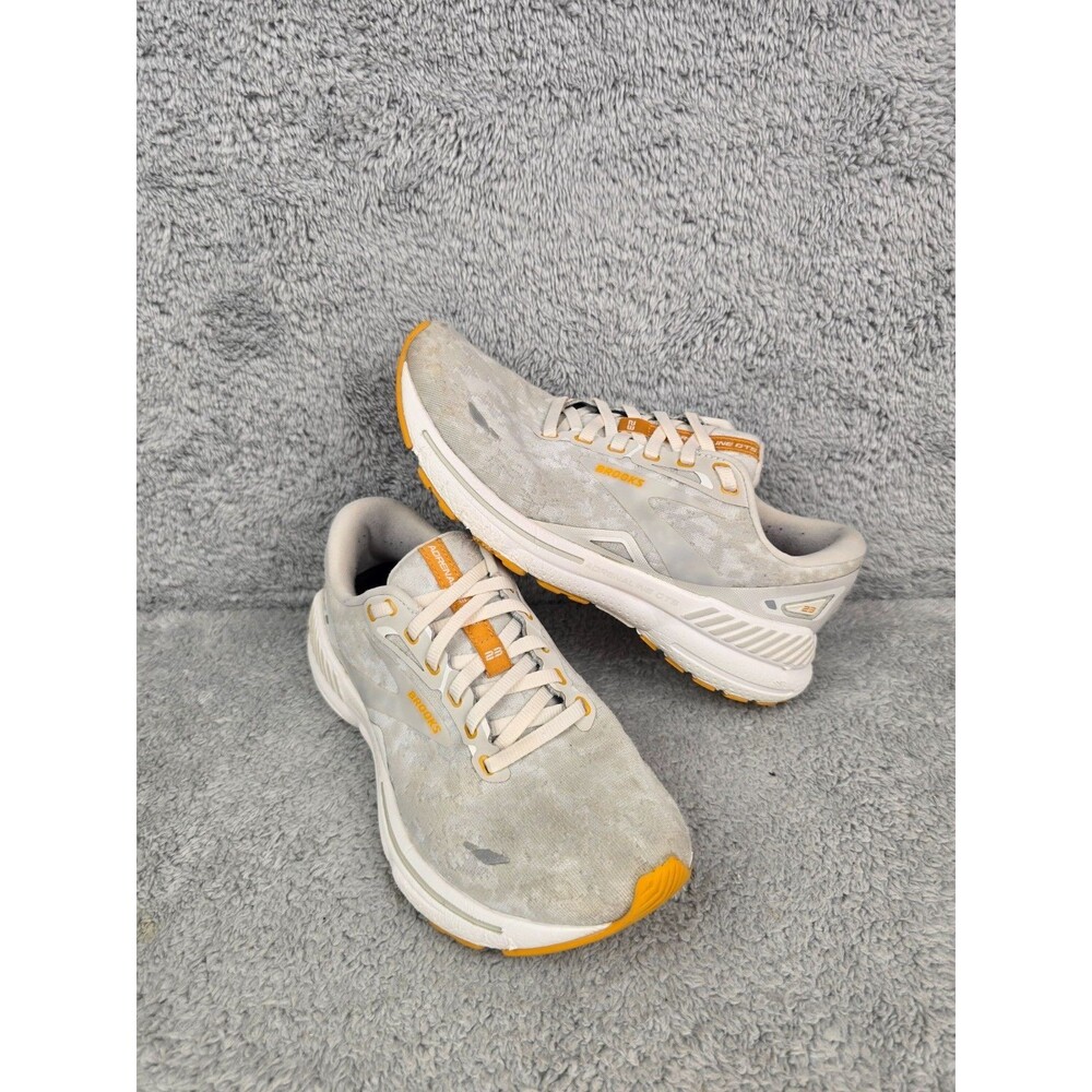 Brooks Adrenaline GTS 23 Blanc Gray Sunflower Women’s Running Shoes Size 8 B